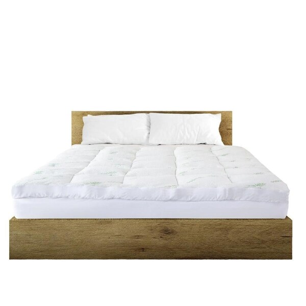 Royal Comfort 1000GSM Luxury Bamboo Covered Mattress Topper Ball Fibre Gusset Double