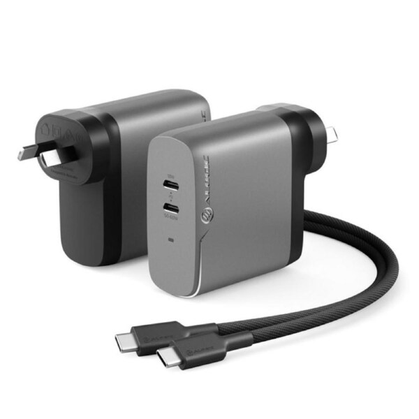[WCG2X68SGR-ANZ] Alogic Rapid Power 2 Port 68W?Compact Wall Charger, 2x USB-C Port Space Grey