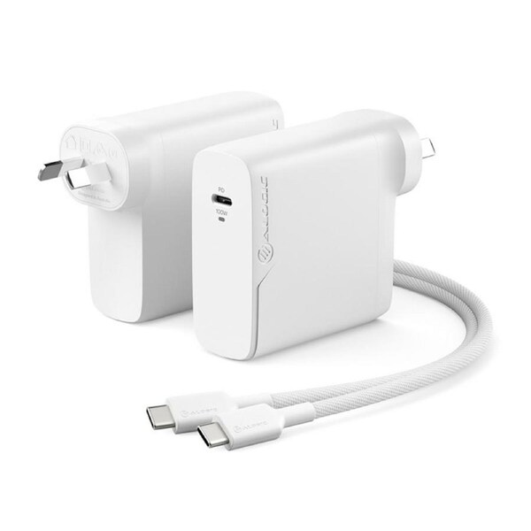 [WCG1X100-ANZ] Alogic 1X100 Rapid Power 100W GaN Charger, with 2m 100W USB-C Charging Cable