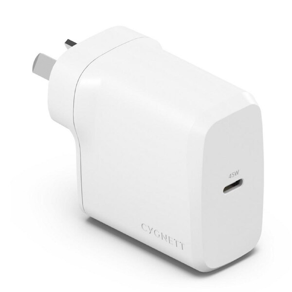 [CY4738PDWCH] Cygnett PowerPlus 45W USB-C PD GaN Fast Wall Charger, Palm-Size, Portable