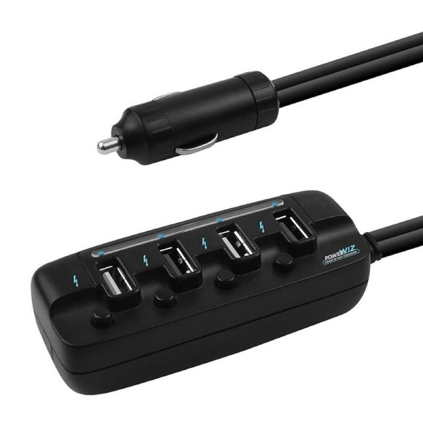 [MB-USBC480] mbeat 4 Port USB 40W Rapid Car Charger with On-Off Switches LED Indicator