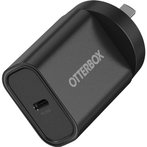 [78-81350] OtterBox 20W USB-C Type I PD Fast Wall Charger Black Compact, Drop Tested