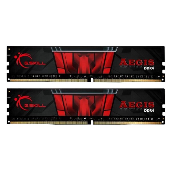 [F4-3200C16D-32GIS] G.Skill Aegis 32GB(2X16GB) DDR4 3200Mhz Dual Module CL16 Memory Black