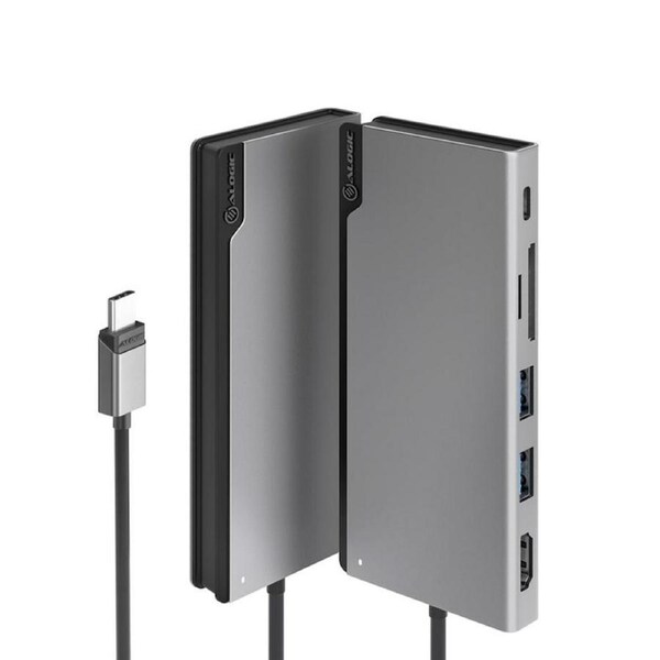 [ULDUNIV2-SGR] Alogic USB-C Ultra Dock UNI Gen 2 with HDMI 4K@60Hz 2 USB 3.0 USB-C Data/PD 100W