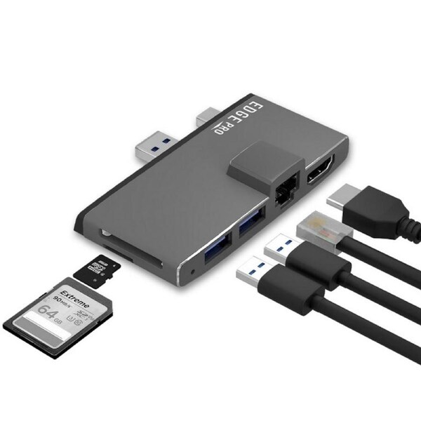 [MB-EGE-P68GRY] mbeat Edge Pro Multifunction USB- C Hub for Microsoft Surface Pro 5/6 Metal