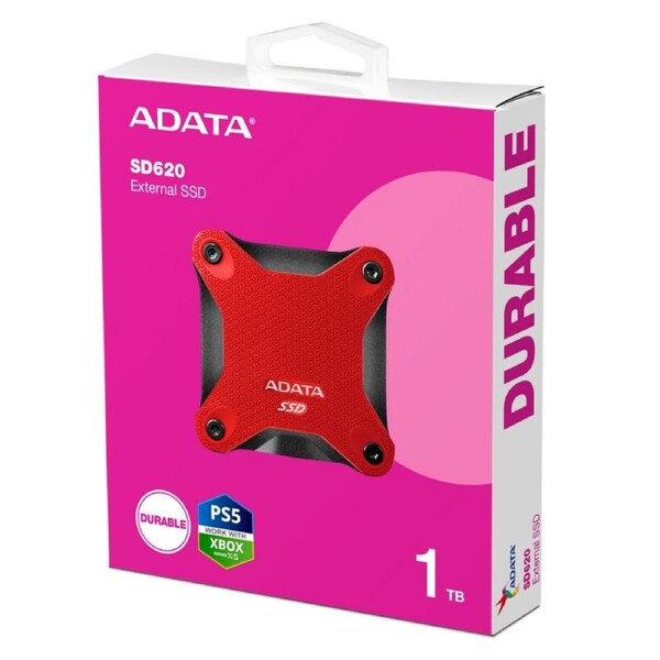 [SD620-1TCRD] Adata SD620 1TB Red External Solid State Drive, Shock Resistance, USB3.2