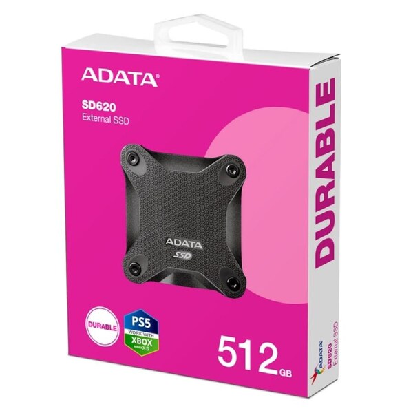 [SD620-512GCBK] Adata SD620 512GB Black External Solid State Drive, Shock Resistance, USB3.2