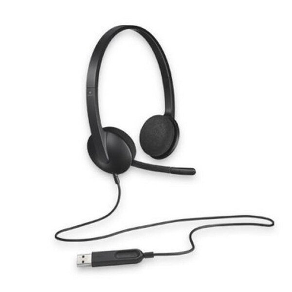 [981-000477] Logitech H340 Plug-and-Play USB Headset with Noise Cancelling Microphone