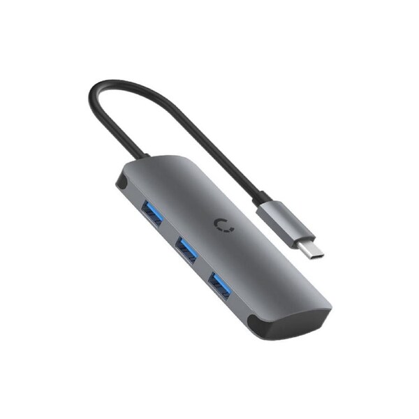[CY3316HUBC3] Cygnett Unite SlimMate USB-C Hub Black 100W USB-C PD Pass-through Port, 3x USB-