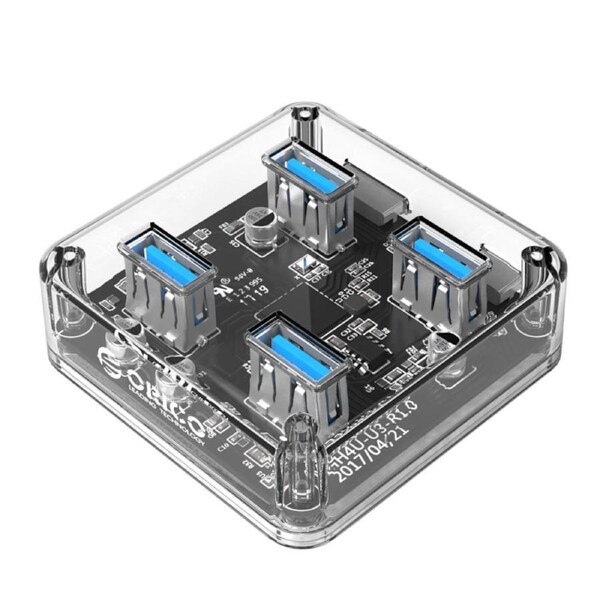 [MH4U-U3] Orico MH4U 4 Ports USB3.0 Transparent Desktop HUB With High Quality Blue LED