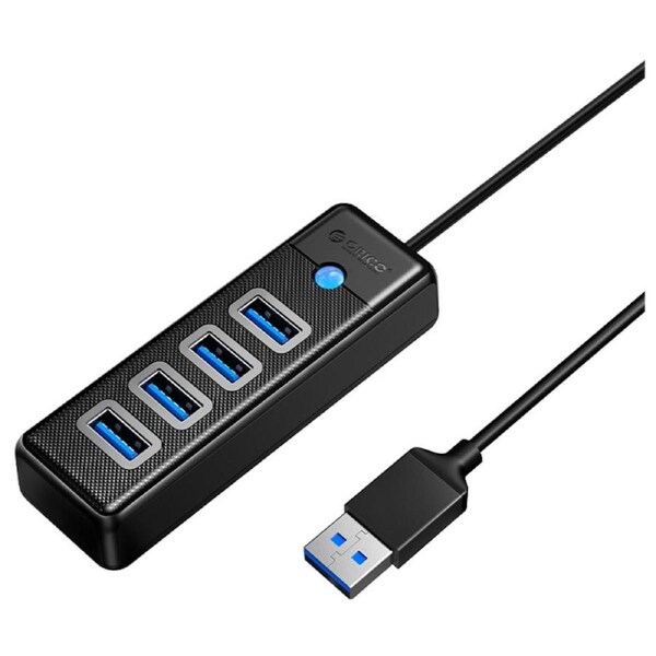 [PW4U-U3-10-BK] Orico Slim 4 Port USB Hub, Indicator light, USB Protective Jacket, 1m Cable