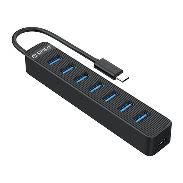 [TWC3-7A-BK] Orico Type-C 7 Port USB 3.0 Superspeed Hub, Reserve 15W type-C power port