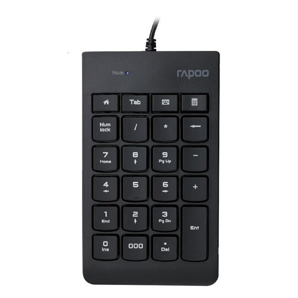[K10] Rapoo Wired Numeric NumberPad Keyboard Spill Resistant Design, Laser Carved Keyc