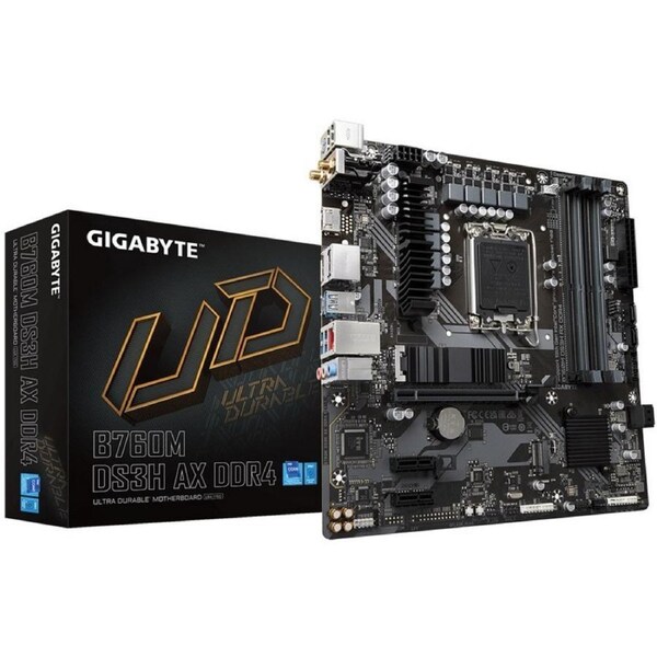 [B760M DS3H AX DDR4] Gigabyte Micro-ATX Motherboard, DDR4 MB, Intel B760, LGA1700