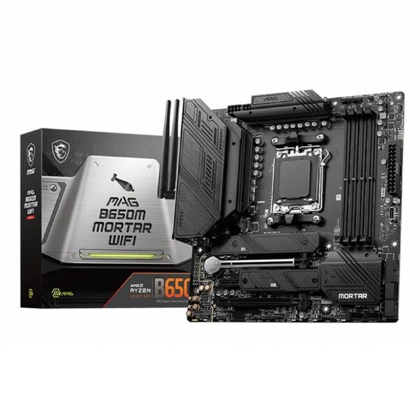 [MAG B650M MORTAR WIFI] MSI MAG B650M Mortar Wi-Fi DDR5 Motherboard, PCI-E 4.0, 4x DDR5, 2x M.2, 6x SATA