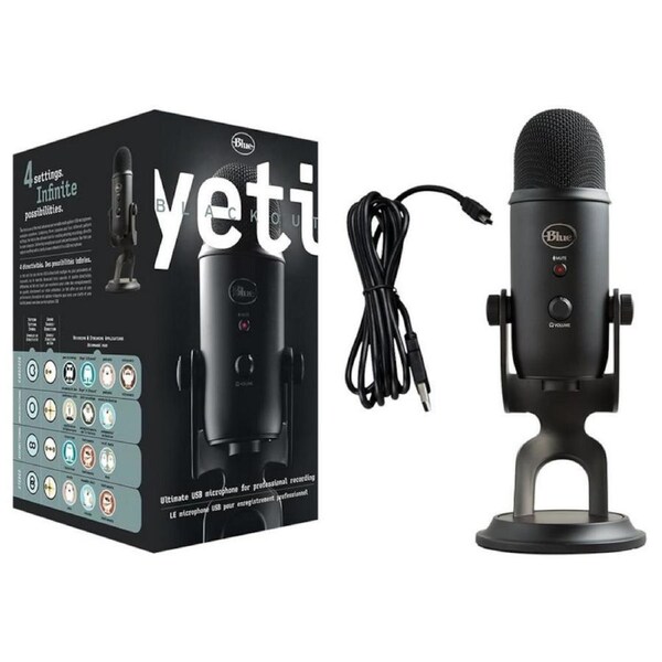 [988-000448] Logitech YETI Premium Multi-Pattern USB Microphone with Blue VO!CE filters
