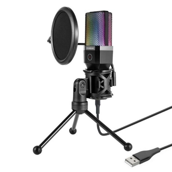 [UM650] Simplecom USB Cardioid Condenser Microphone Gaming RGB Lights with Tripod