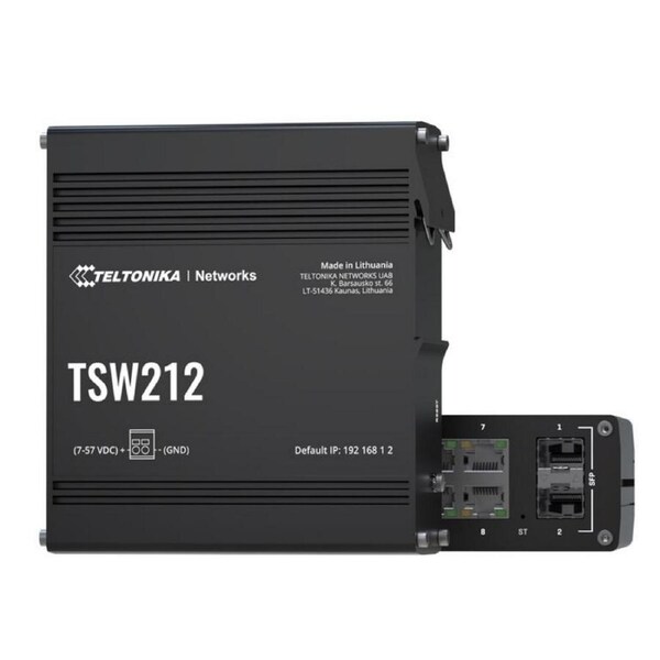 [TSW212] Teltonika L2 Managed Switch, 2 SFP ports, 8 Gigabit Ethernet ports