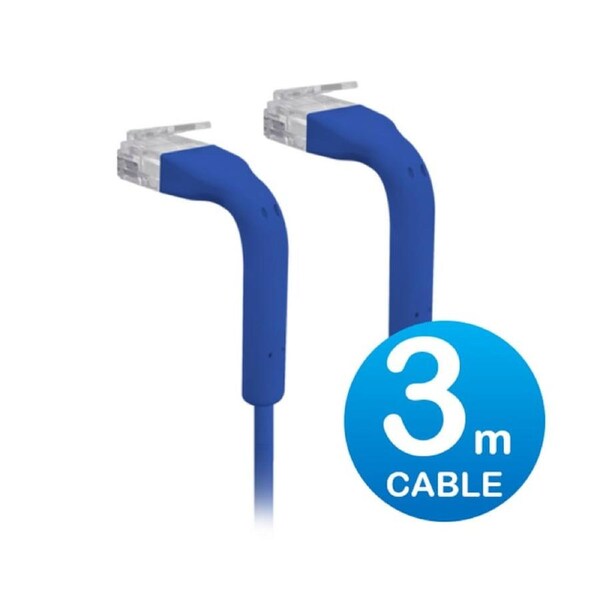 [U-CABLE-PATCH-3M-RJ45-BL] Ubiquiti UniFi Patch Cable 3m Blue, Both End Bendable to 90 Degree
