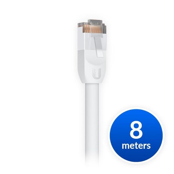 [UACC-Cable-Patch-Outdoor-8M-W] Ubiquiti UniFi Patch Cable Outdoor 8M White, Single Unit, All-weather, RJ45