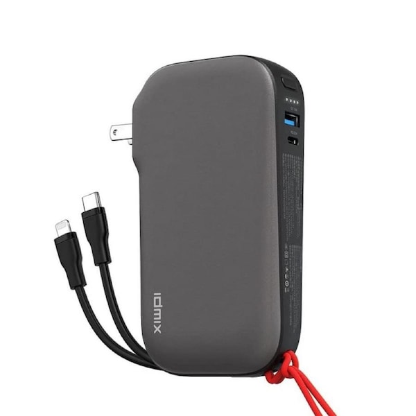 [CH07-BK] Idmix 10000mAh Power Bank with 20W PD & Portable Travel Charger for AU/UK/EU/CN