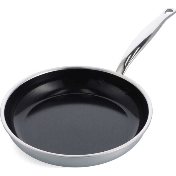 GreenPan Premiere Stainless Steel Open Frying Pan 24cm Home Kitchen Cooking