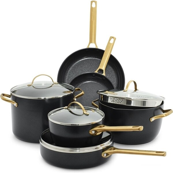 14pc GreenPan Padova Black Non Stick Frypan Cooking Set Home Kitchen Cookware