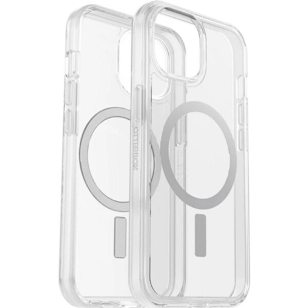 [77-93109] OtterBox Symmetry+ MagSafe Apple iPhone 15 6.1" Case Clear, Antimicrobial
