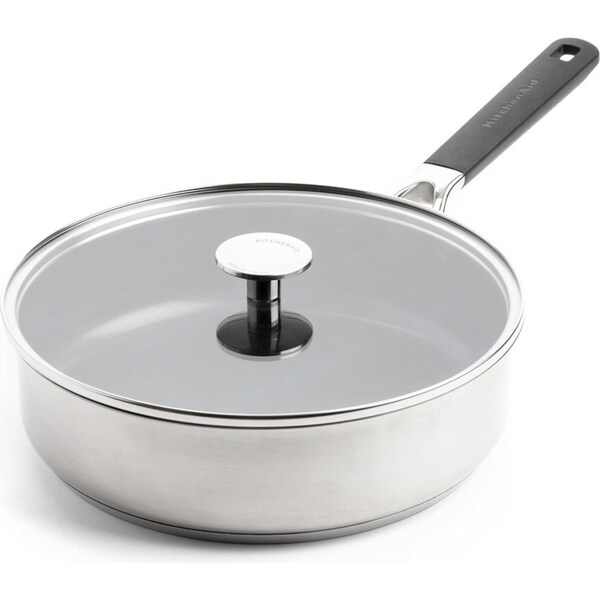 KitchenAid Classic Stainless Steel Covered Skillet 26cm/3.6L Home Kitchen