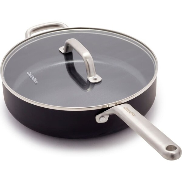 GreenPan Omega Series Covered Non Stick Skillet 28cm/4.24L Home Kitchen Cookware