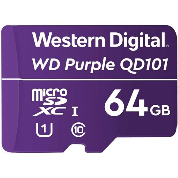 [WDD064G1P0C] Western Digital Purple 64GB MicroSDXC Card Surveillance Camera Micro SD Card