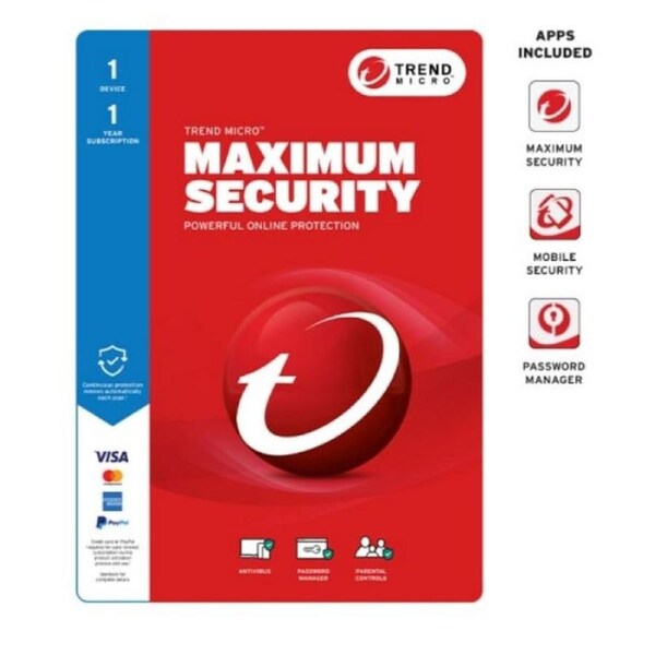 [TICEWWMFXSCWEW] Trend Micro Maximum Security 1 Device 1Yr Retail Mini Box Auto Renew