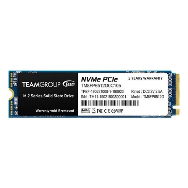 [TM8FP6512G0C101] Team MP33 512GB M.2 2280 PCIe Solid State Drive 3D Flash Memory NVMe 1.3 SSD