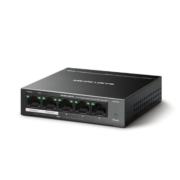 [MS105GP] 5-Port Gigabit Desktop Switch with 4-Port PoE+