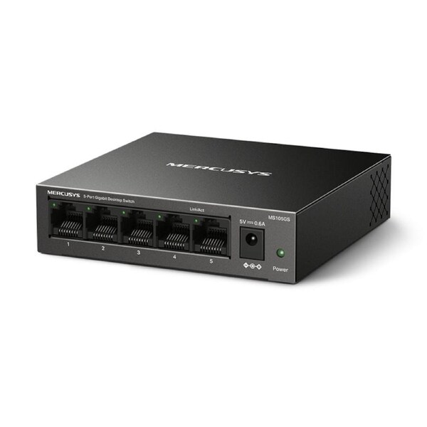 [MS105GS] 5-Port Gigabit Desktop Switch, Plug and Play