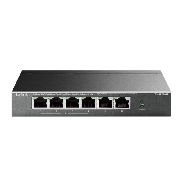 [TL-SF1006P] 6 Port 10/100Mbps Desktop Switch with 4 Port PoE+ Up to 67 W