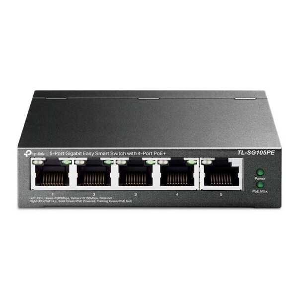 [TL-SG105PE] 5 Port Gigabit Easy Smart Switch with 4 Port PoE+ Up To 65W