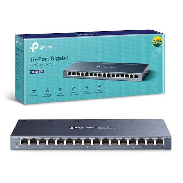 [TL-SG116] 16-Port Gigabit Unmanaged Desktop/Wall Mounting Switch 32Gbps