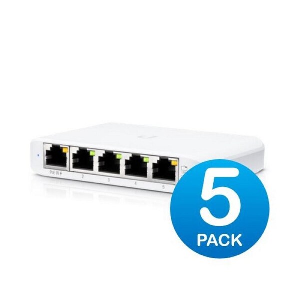 [USW-Flex-Mini-5] Ubiquiti USW Flex Mini 5 Pack Managed, UniFi, Layer 2 Gigabit Switch, 5x GbE RJ4