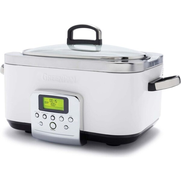 GreenPan Elite Cloud Cream Electric Slow Cooker 230V 2200W Home Kitchen Cookware