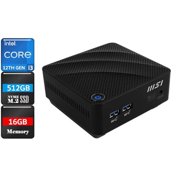 [Cubi 5 12M-009BAU-A3W] MSI Cubi 5 12M Intel Core i3 Mini PC, i3-1215U/16GB RAM/512GB NVMe SSD/Windows 11