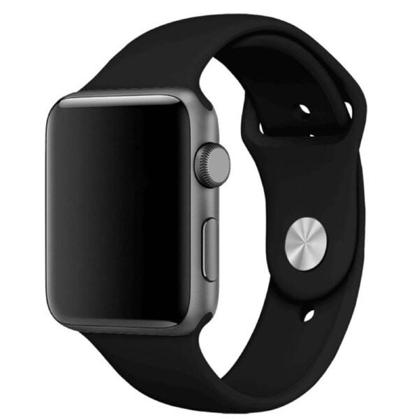 [WAT-NB-42BKG2] Sports Silicone Bracelet Strap Band For Apple Watch IWatch 42/44mm Black
