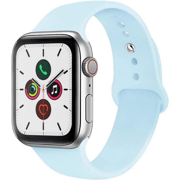 [WAT-NB-42LBG2] Sports Silicone Bracelet Strap Band For Apple Watch IWatch 42/44mm Light Blue