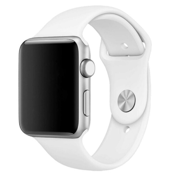 [WAT-NB-42WHG2] Sports Silicone Bracelet Strap Band For Apple Watch IWatch 42/44mm White
