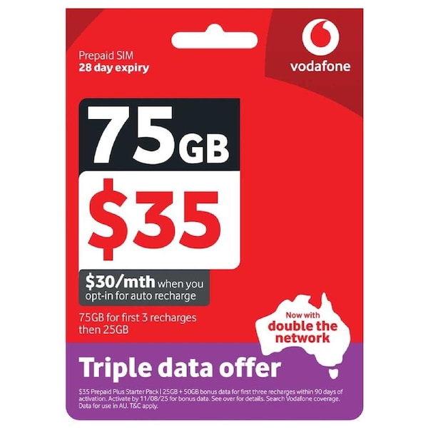 Vodafone 35 Prepaid Starter Pack Simcard