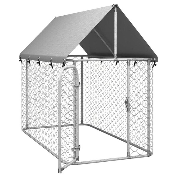 Small Dog Kennel with Roof Shelter Pet House Run Playpen Outdoor Backyard