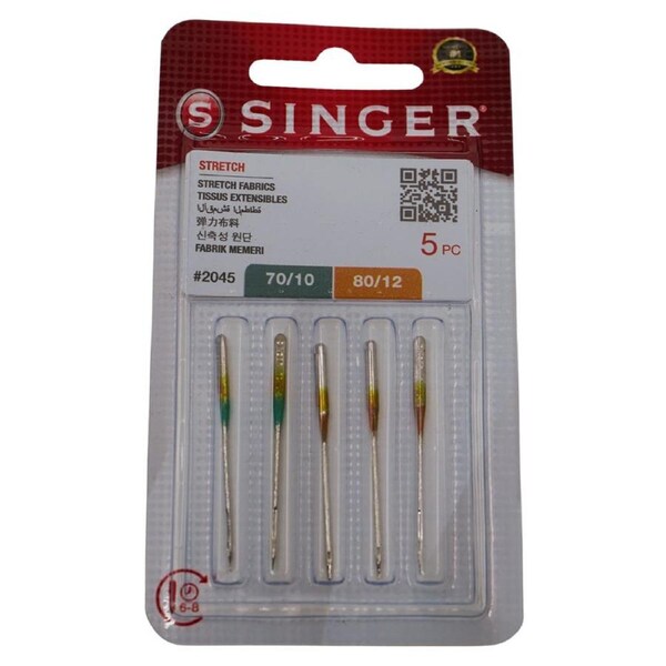Singer Stretch Ballpoint Sewing Machine Needles 70/10 80/12