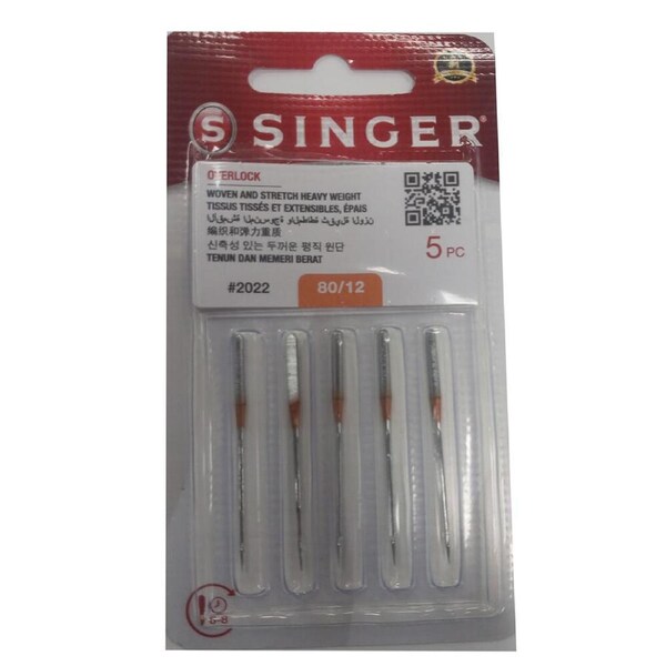Singer Sewing Overlocker Needles 80/12 Pack 5 #2022