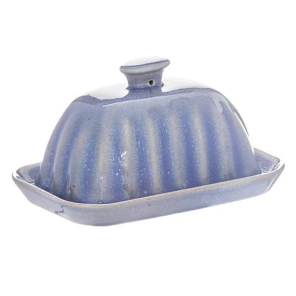 Ladelle Kitchen Butter Dish Marguerite Blue Stoneware