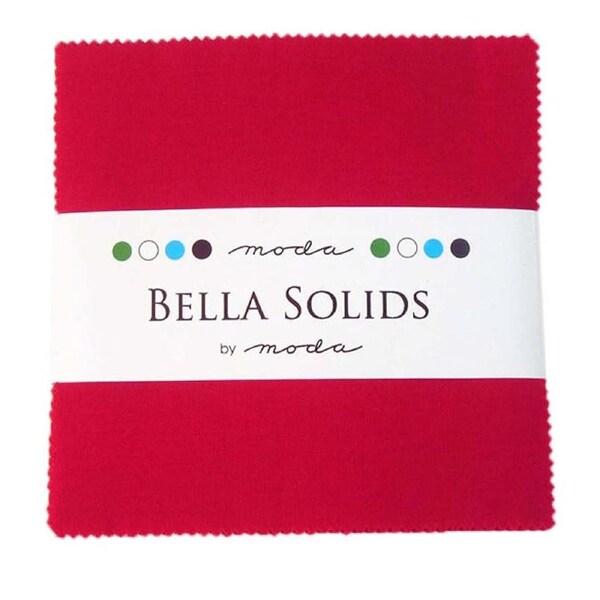 Moda Quilting Sewing Fabric Charm Pack Bella Red 5 Inch Squares